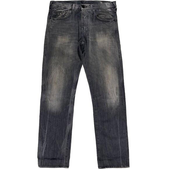 True Religion Rocco Slim Made in Italy Straight Leg Gray Jeans mens size 32x30.5 - Picture 1 of 12